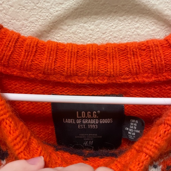 VINTAGE Women's LOGG by H&M Red Knit Sweater - Picture 4 of 7